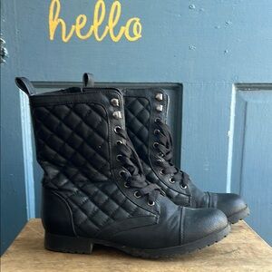 Charlotte Russe Black Combat Boots
